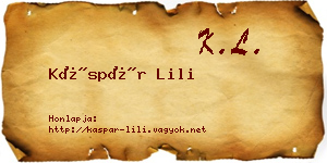 Káspár Lili névjegykártya